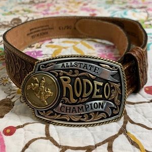 Top grain leather kids floral belt